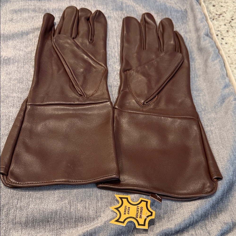 New Genuine Leather Gloves CHOCOLATE BROWN - Picture 3 of 8